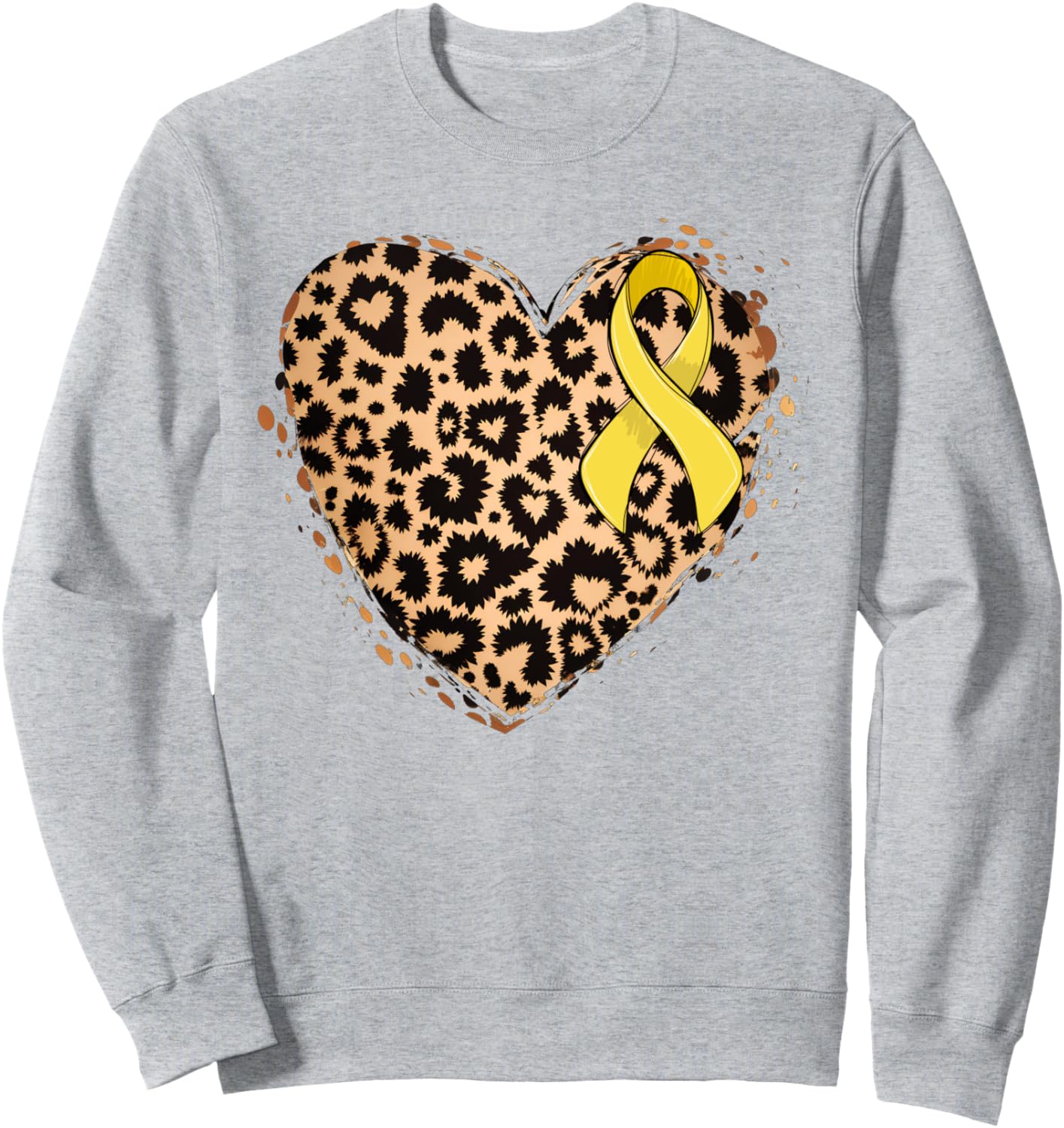 

Толстовка с принтом «Желтая лента, гепард, леопард, сердце» в поддержку борьбы с детским раком Cheetah Leopard Heart Childhood Cancer