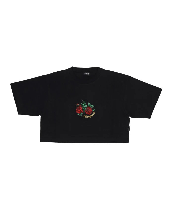 

Черная укороченная футболка с вышивкой в виде богомола Propaganda, черный