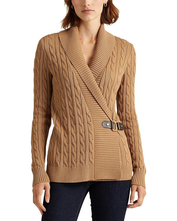 

Свитер LAUREN Ralph Lauren Buckled Cotton Sweater, кэмел
