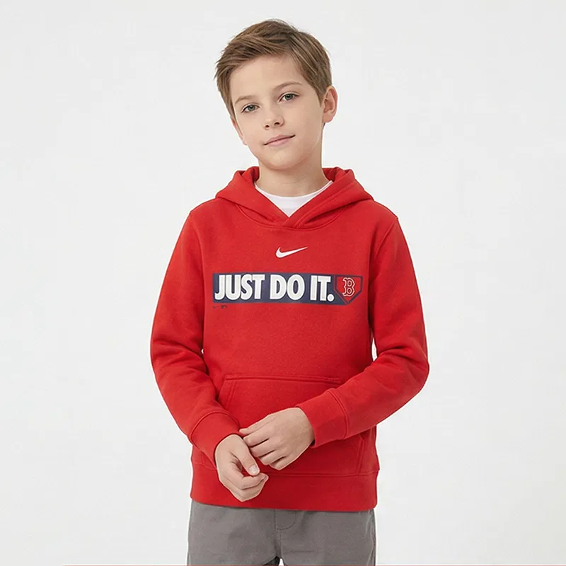 Толстовка MLB Pre School на молнии с капюшоном утепленная Nike, Red — фото 4