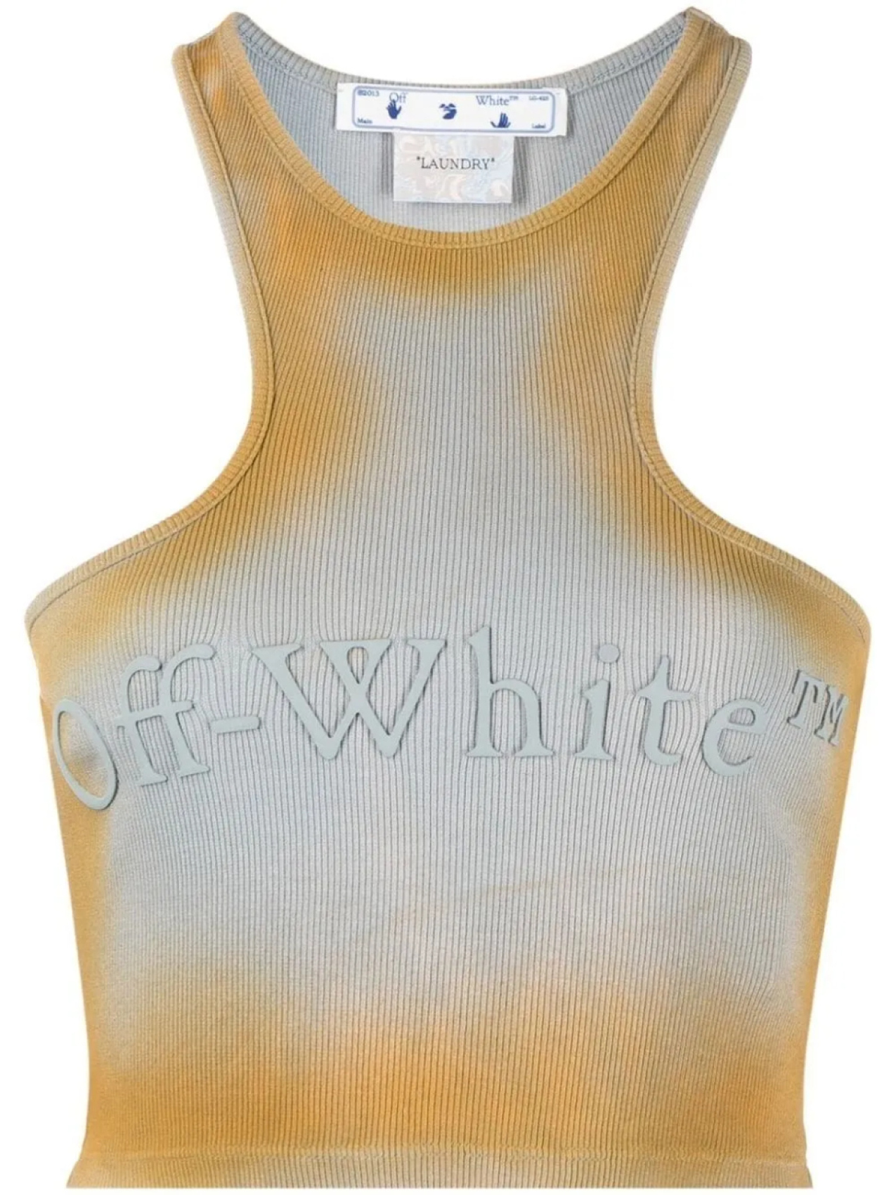 

Off-White укороченный топ с эффектом потертости, серый