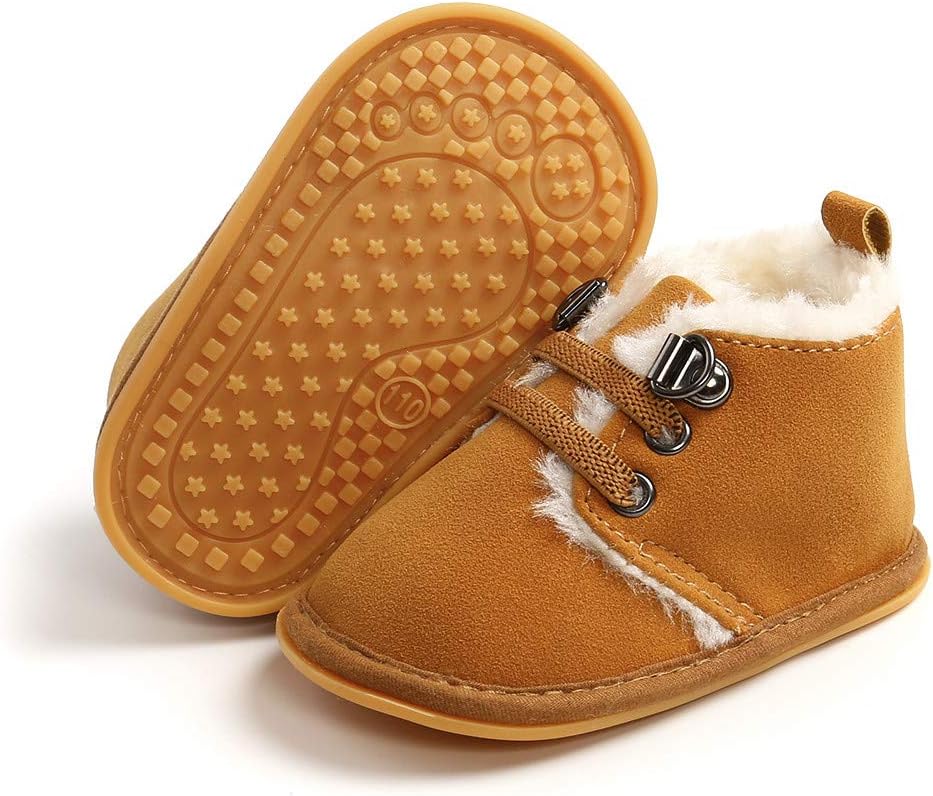 

Пинетки Meckior для новорожденных, универсальные для девочек и мальчиков, бархатные, с резиновой противоскользящей подошвой, утепленные флисом, теплые зимние ботиночки для малышей, первые шаги, A12/Brown With Elastic Band