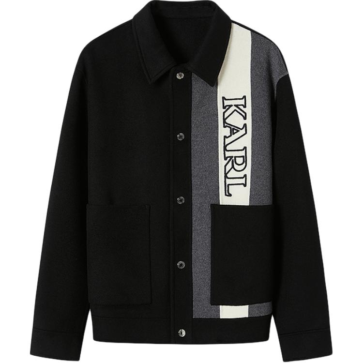 

KARL LAGERFELD / Karl Lagerfeld Jeans Черное мужское пальто, Black