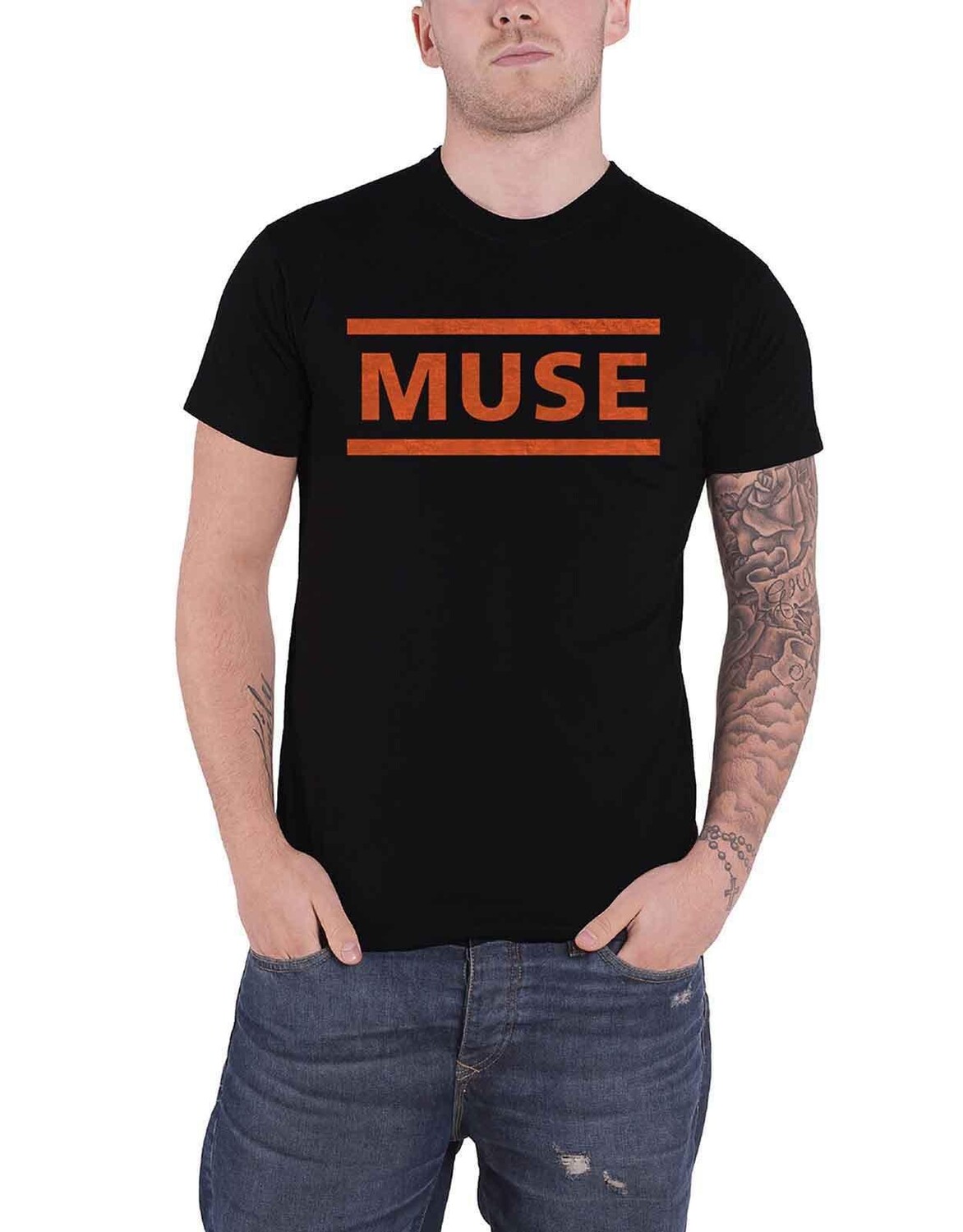 

Оранжевая футболка с логотипом Muse, черный