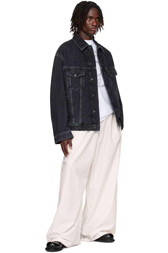 Джинсовая куртка свободного кроя Acne Studios, черный — фото 4