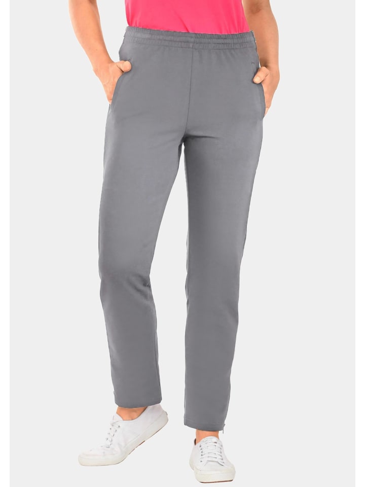 

Брюки для отдыха из ткани, на молнии, серого цвета GOLDNER