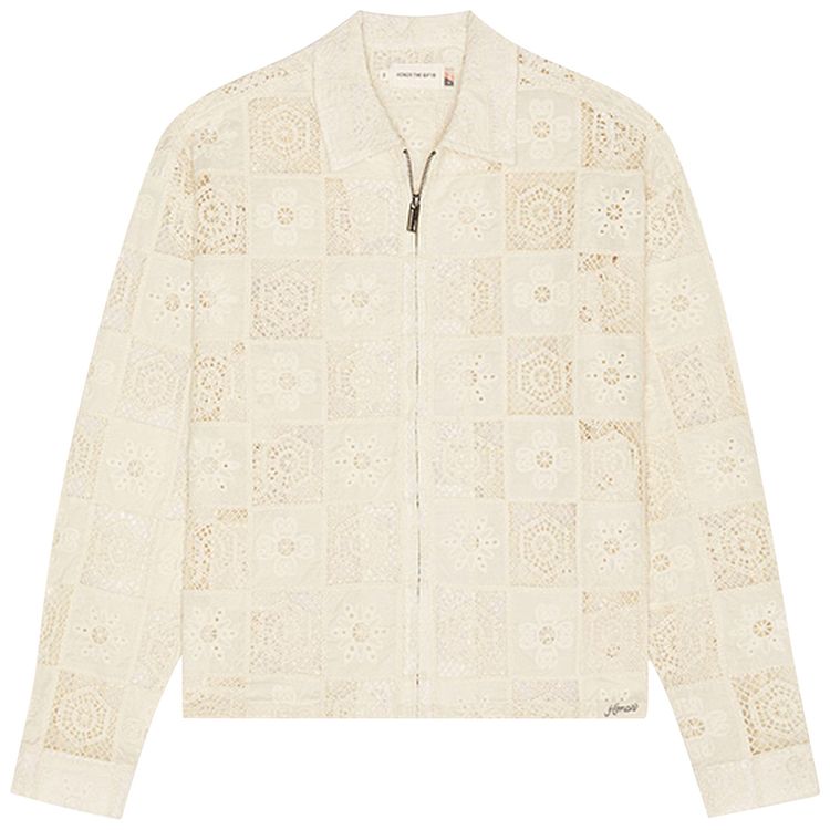 

Вязаная крючком куртка на молнии Honor The Gift, кремовый