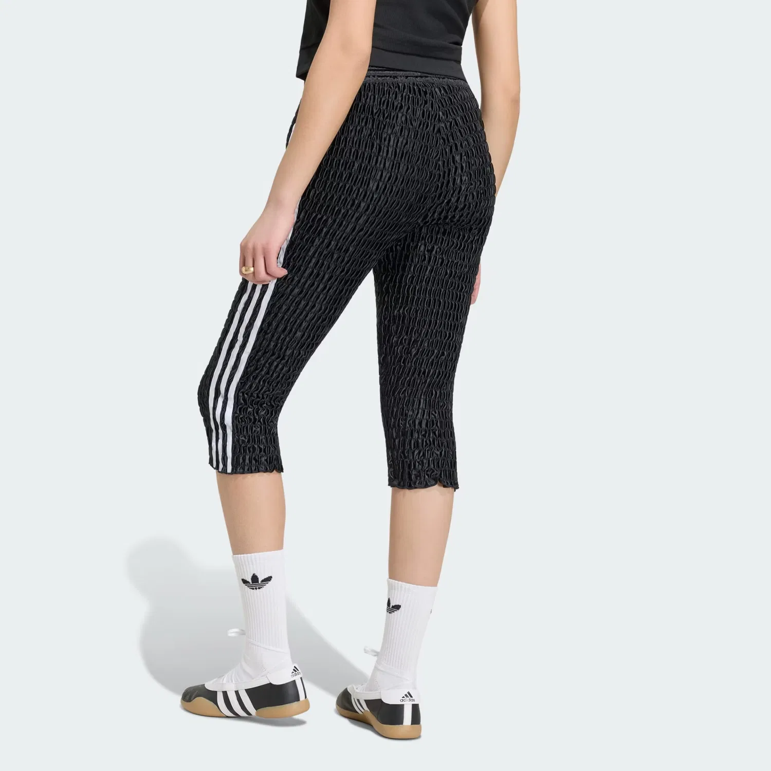 Леггинсы Adidas Originals облегающего кроя, черные — фото 2