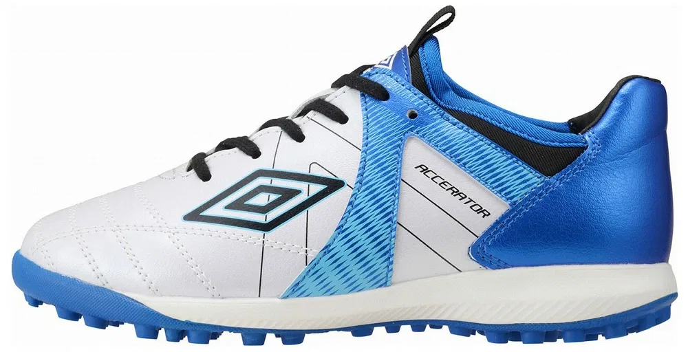 Детские футбольные бутсы Umbro Accerator JR Wide, белый/синий, размер 21.5cm - 33 RU