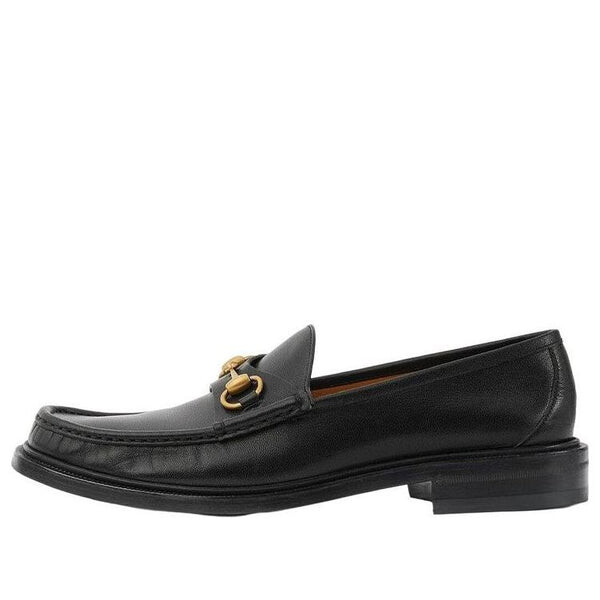 

Кроссовки loafer with horsebit 'black leather' Gucci, черный