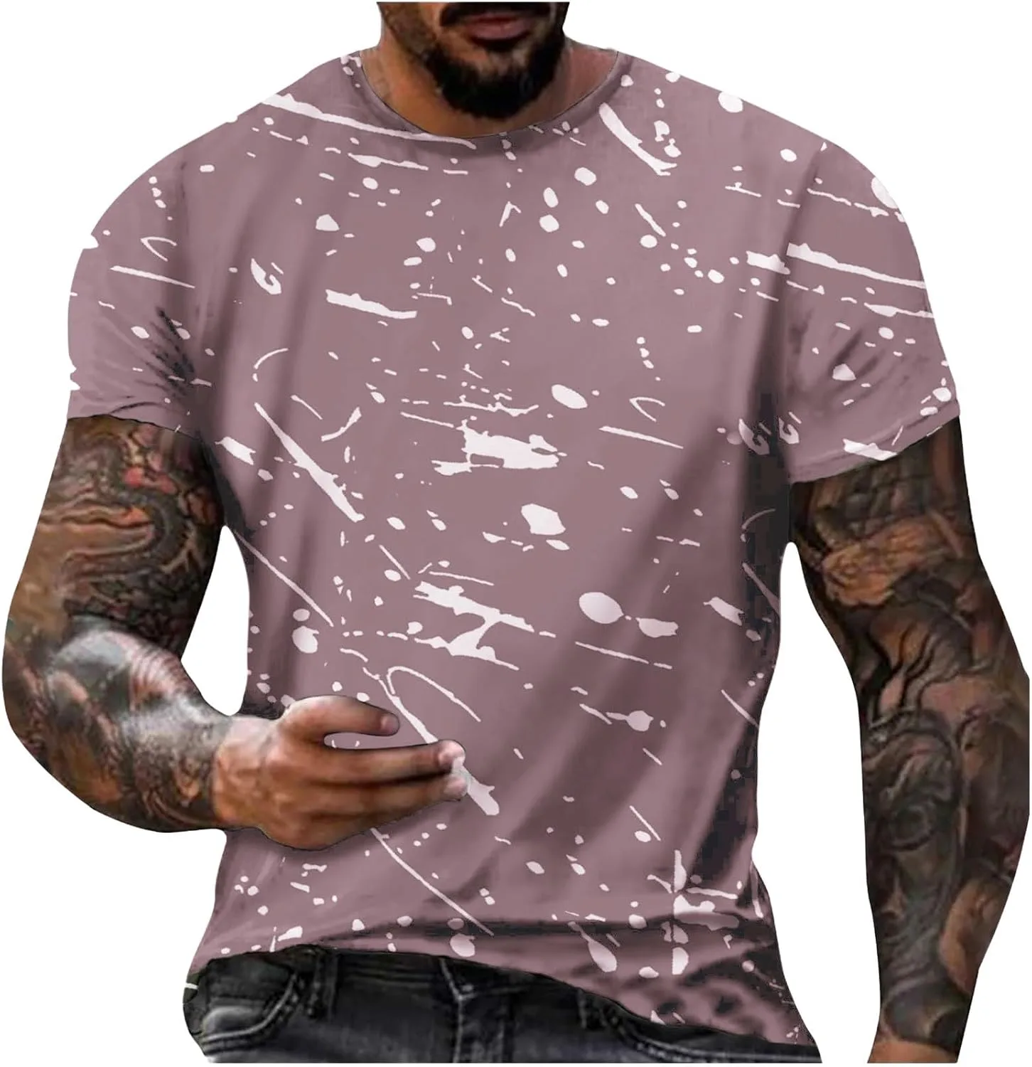 

Футболка с принтом Summer Shirts for Men, Loose Fit, Plus Size