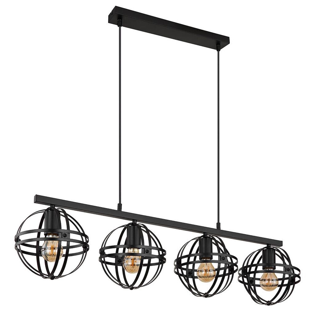 

Подвесной светильник, металл, 4 лампочки, вид сетки, В 120 см Globo Lighting, черный
