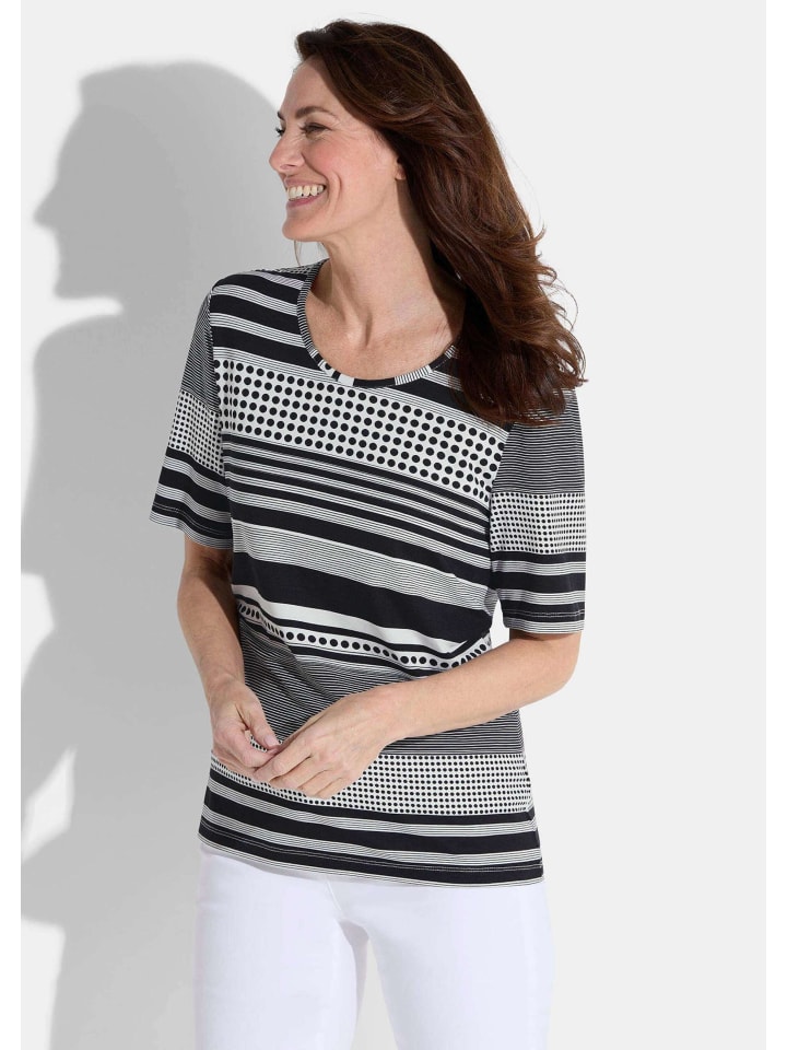 

GOLDNER Короткий размер: Футболка черного/белого цвета/с узором, Черный, GOLDNER Короткий размер: Футболка черного/белого цвета/с узором