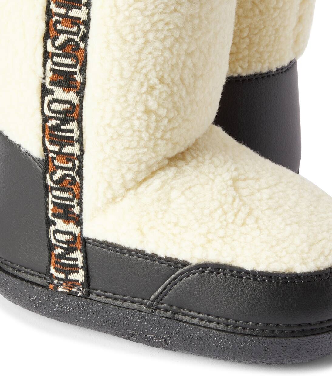 Зимние сапоги с подкладкой из искусственной овчины Moschino Kids, бежевый — фото 4