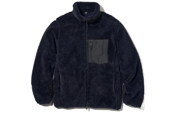Флисовая куртка с длинными рукавами и застежкой-молнией Uniqlo, 69 темно-синий