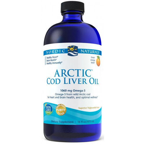 

Nordic Naturals, Масло печени арктической трески Масло печени арктической трески 1060 мг, жидкий апельсиновый вкус, 473 мл
