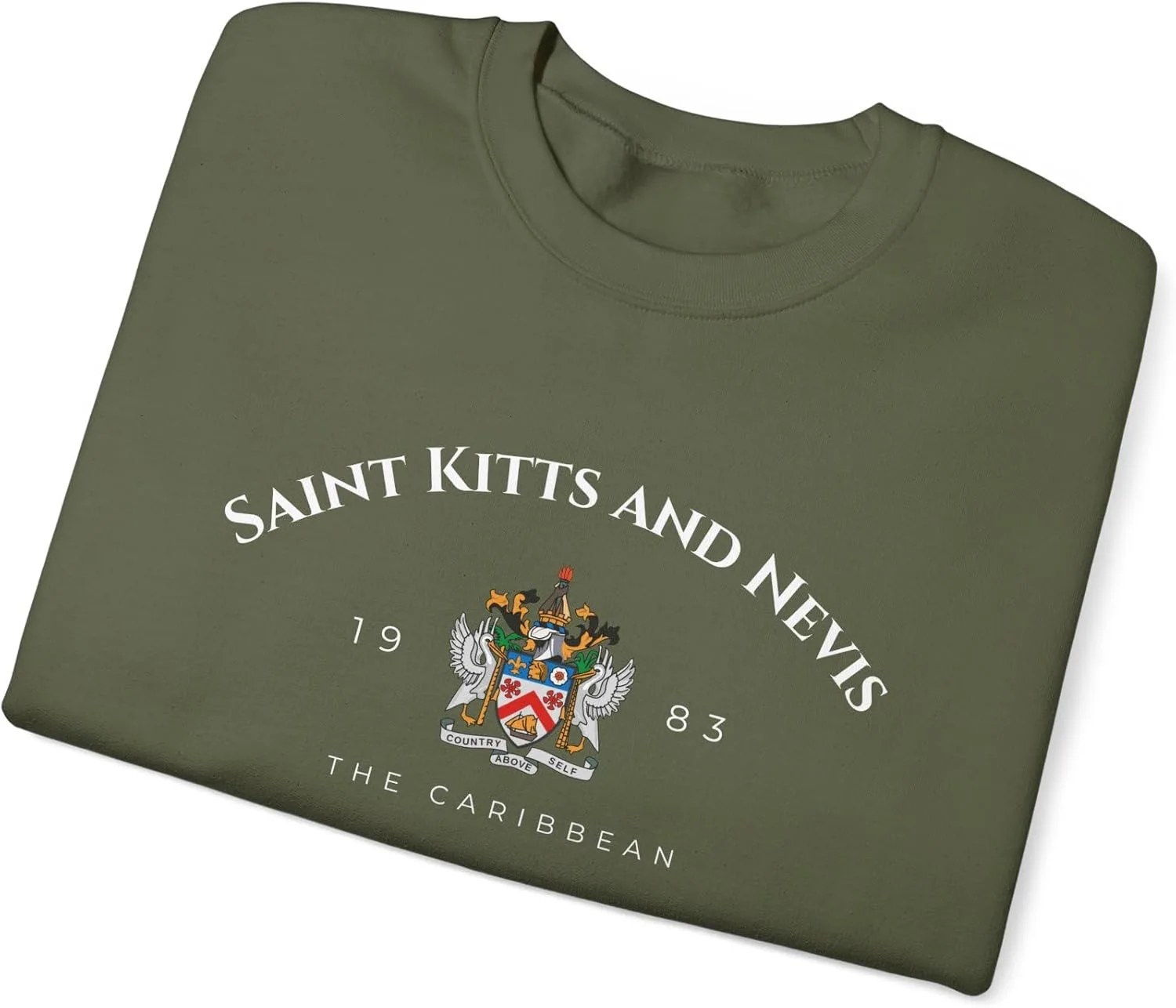 Свитшот Saint Kitts and Nevis The Caribbean Unisex Heavy Blend с гербом — фото 3