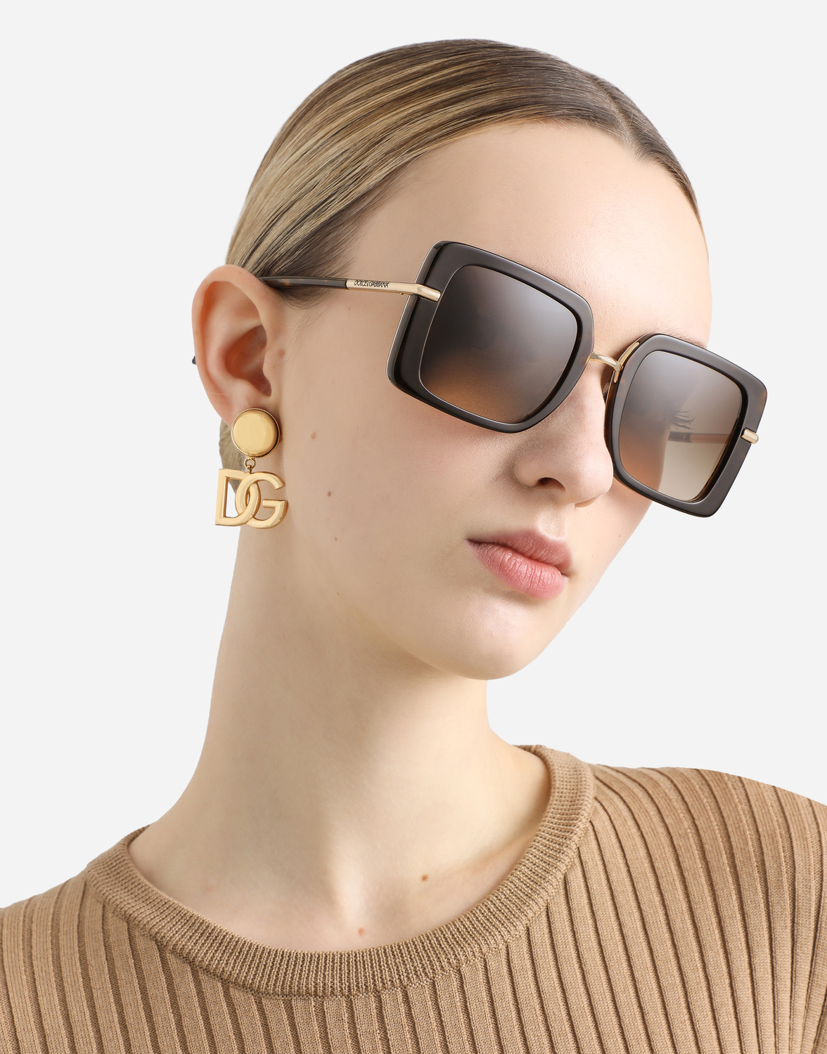 Солнцезащитные очки DNA DOLCE & GABBANA, коричневый — фото 2
