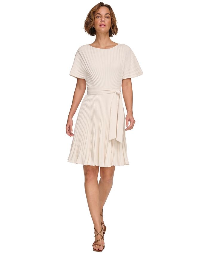 

Женская плиссированная модель Sunburst Fit & Расклешенное платье DKNY, слоновая кость/кремовый, Бежевый, Женская плиссированная модель Sunburst Fit & Расклешенное платье DKNY, слоновая кость/кремовый