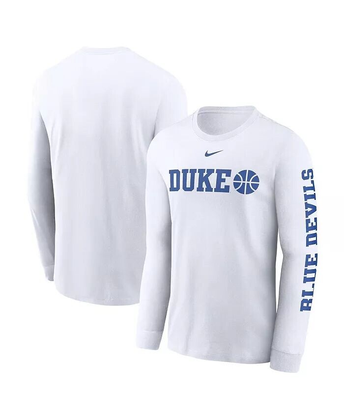 

Мужская белая футболка с длинным рукавом Duke Blue Devils Basketball Icon Two-Hit Nike