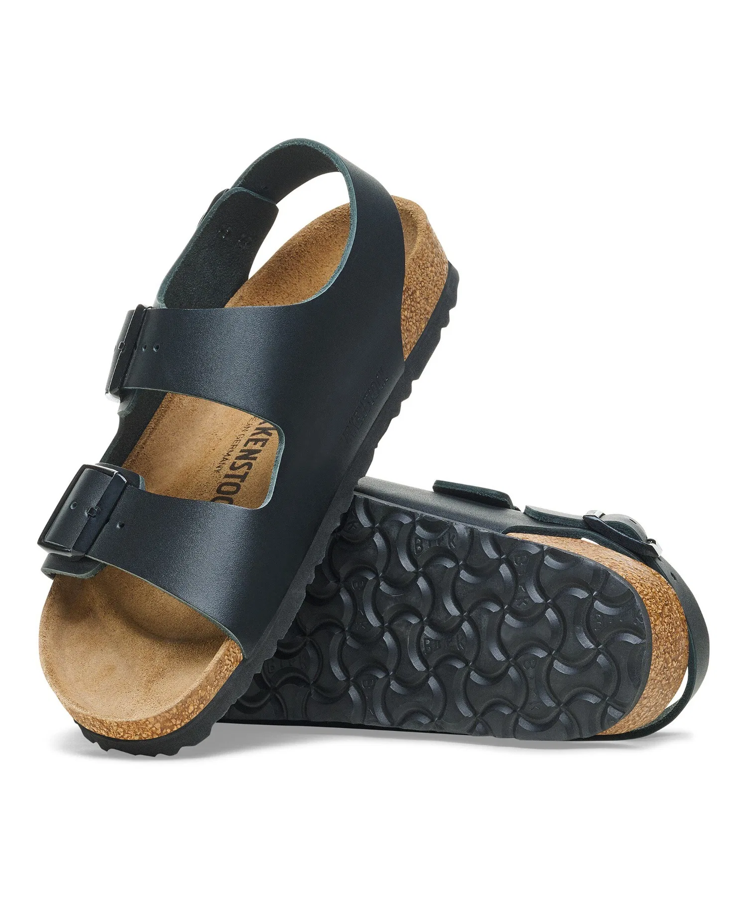 Унисекс сандалии Birkenstock Milano из натуральной кожи чёрные
