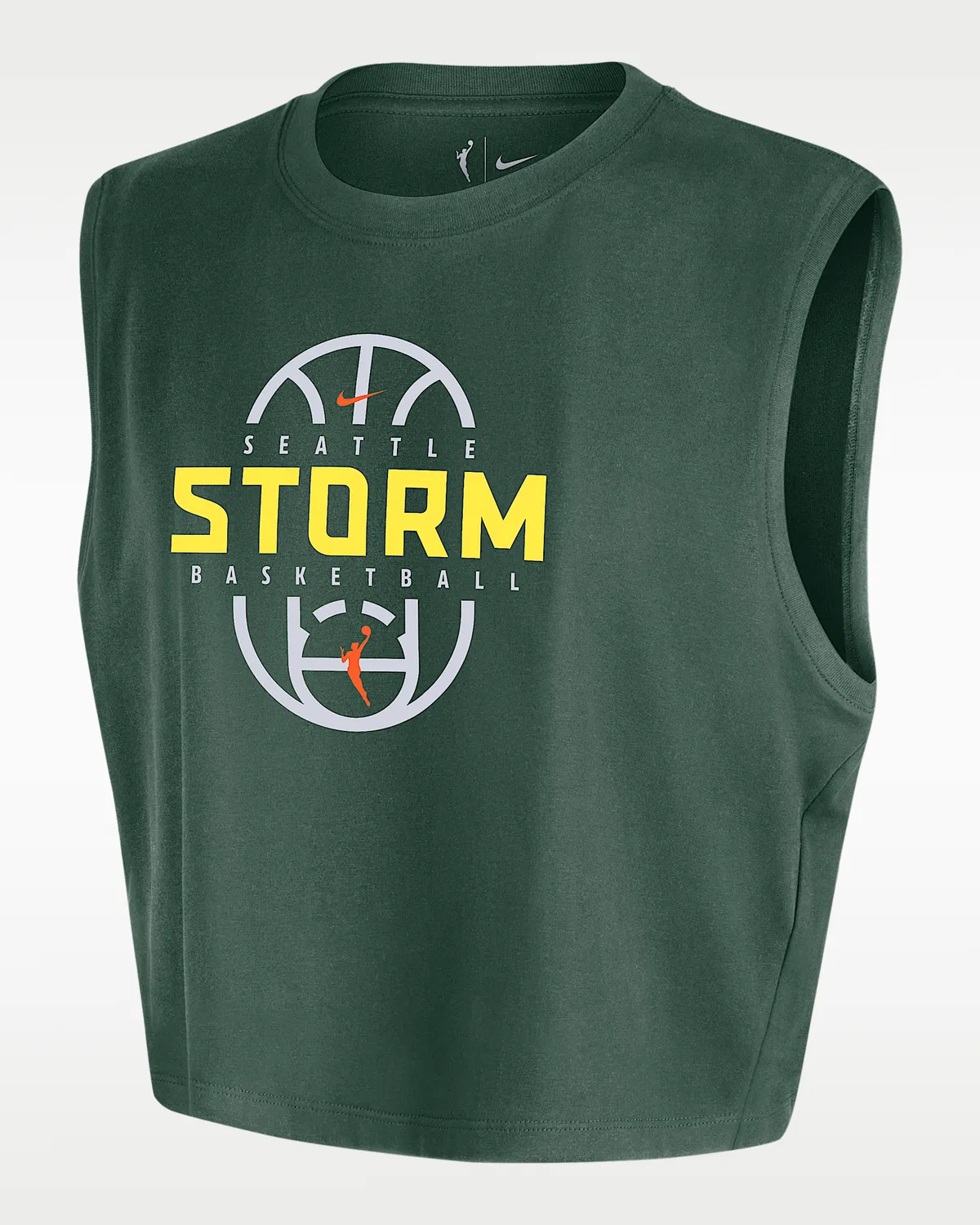 Nike женская WNBA аутентичная безрукавка укороченная футболка Seattle Storm, Fir