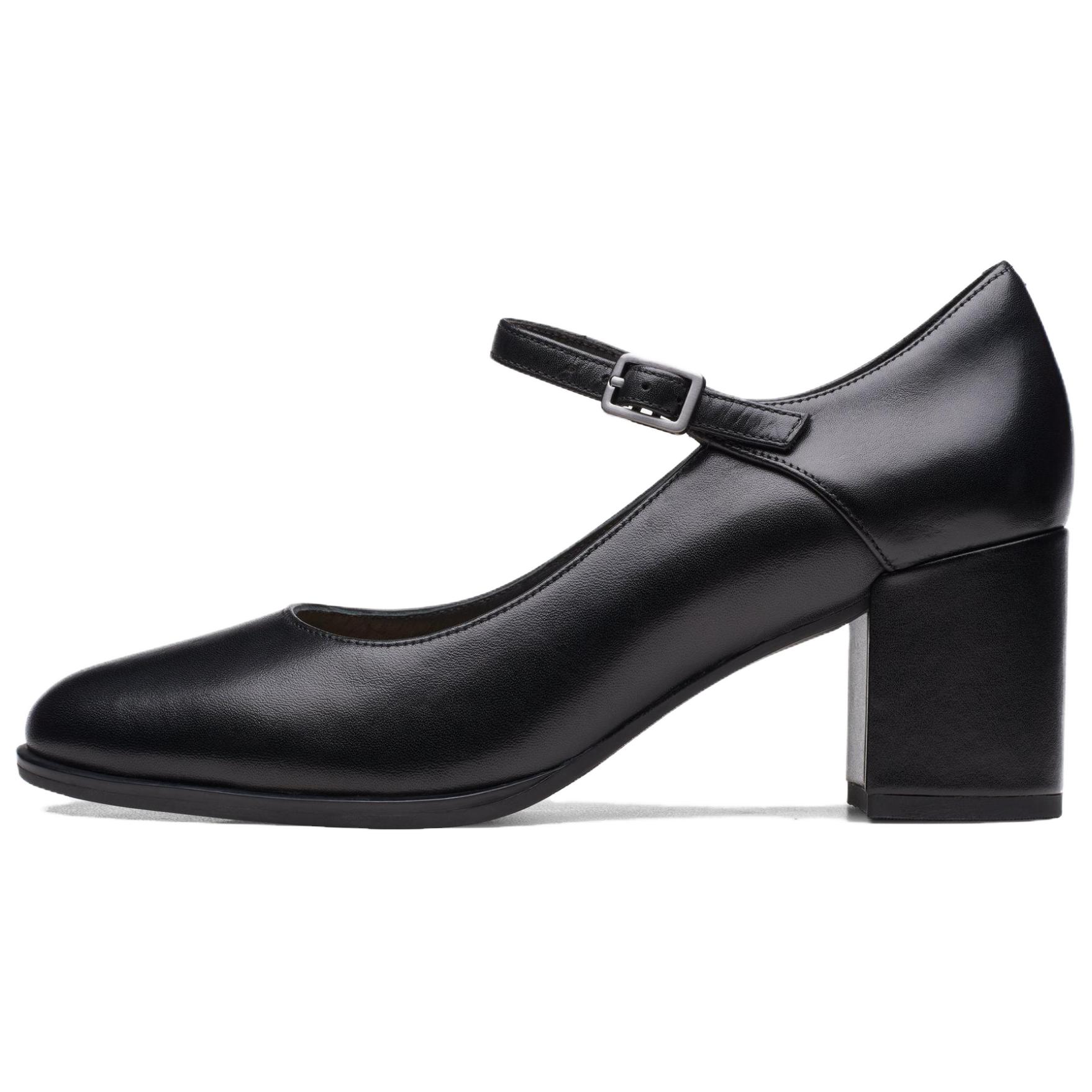 Clarks Туфли Мэри Джейн на массивном каблуке 6,5 см, женские, черные