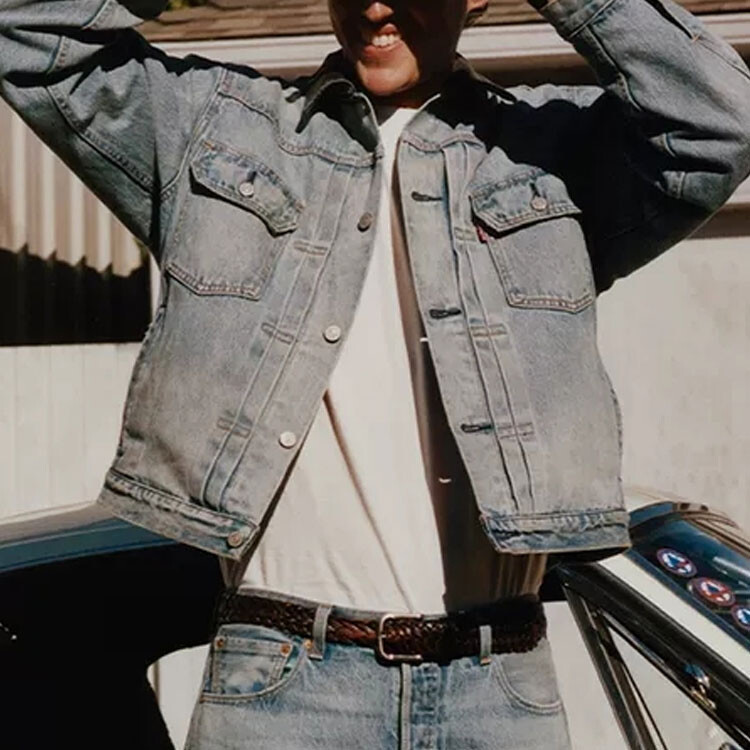 Куртка Praglad Trucker Stussy x Levi's с тиснением Stussy Rugged-Blue, цвет Blue — фото 3
