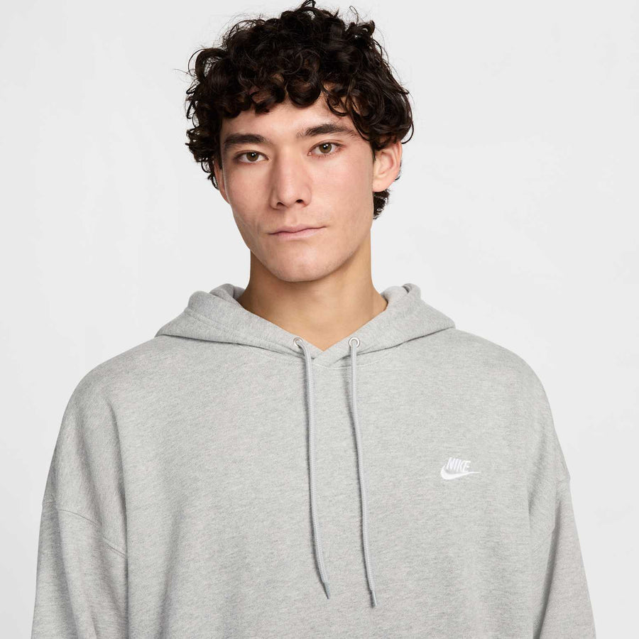 Худи Nike Club FT Oversized Po Hoodie 'Grey', серый — фото 3