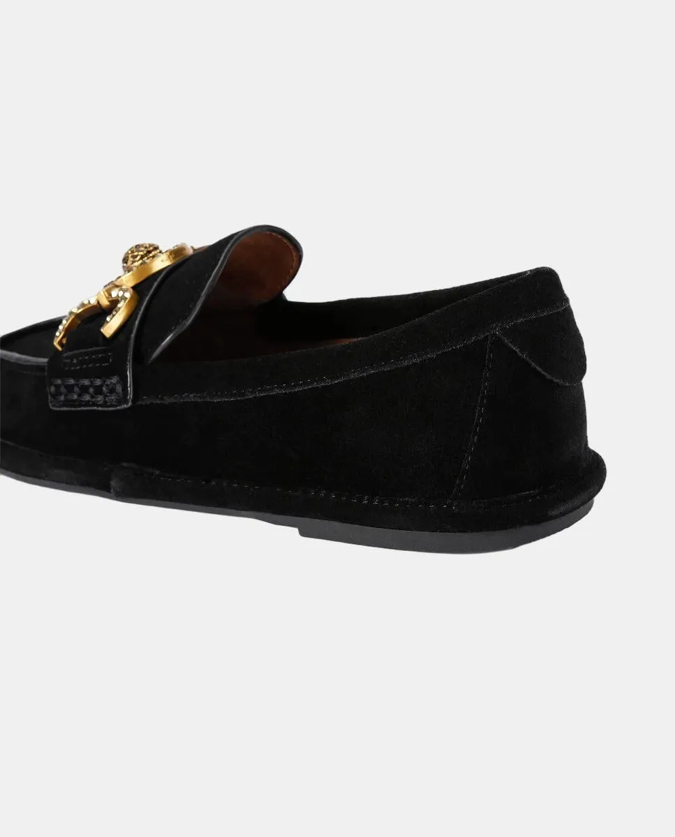 Женские мягкие мокасины из кожи Kurt Geiger, черный — фото 3