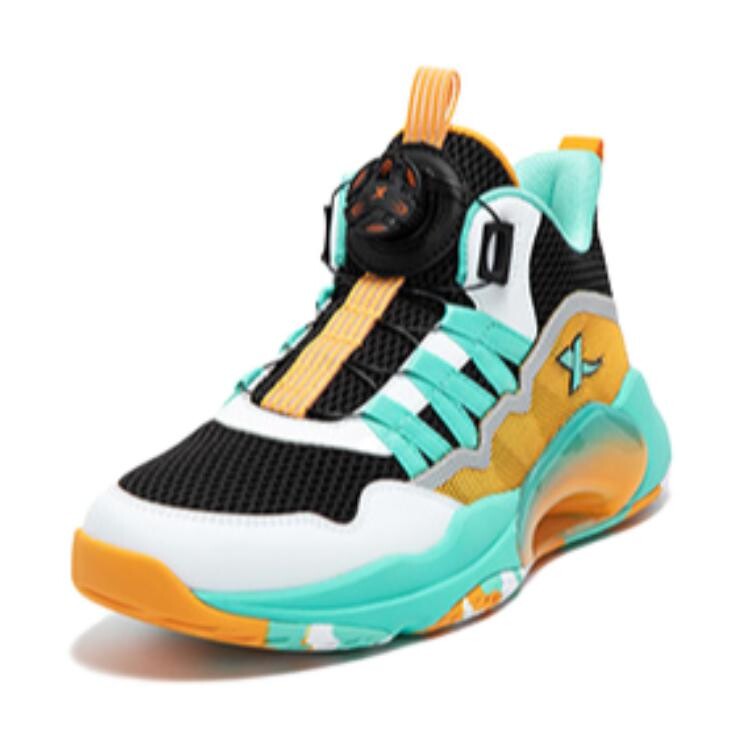 Детские баскетбольные кроссовки GS Low-top черные/белые/оранжевые Xtep, черный/белый/оранжевый — фото 3