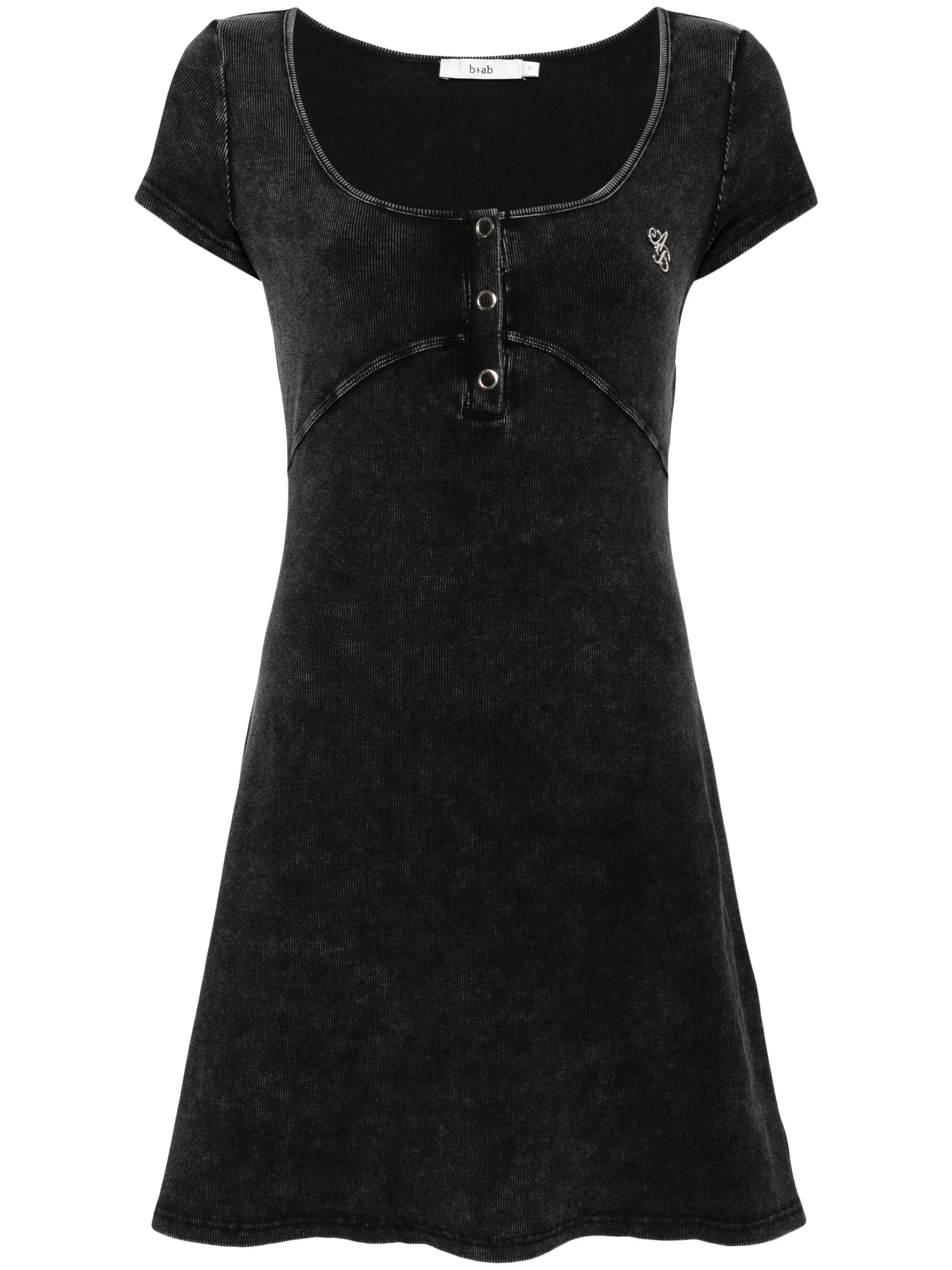 

Платье мини в рубчик с логотипом B+Ab, черный