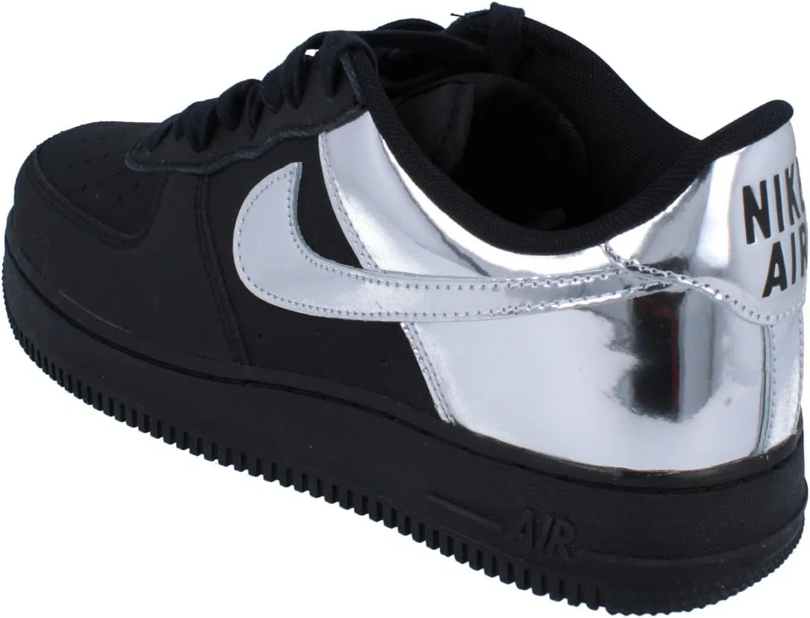 Мужские кроссовки Nike Air Force 1 Low Retro, Black Chrome Black — фото 2
