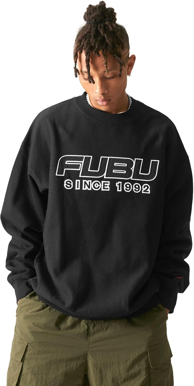

Толстовка FUBU, на флисовой подкладке, с длинным рукавом, с логотипом бренда, свободного кроя, в американском стиле, выберите свой дизайн, fubu-24fw-tops, унисекс, для взрослых, черный