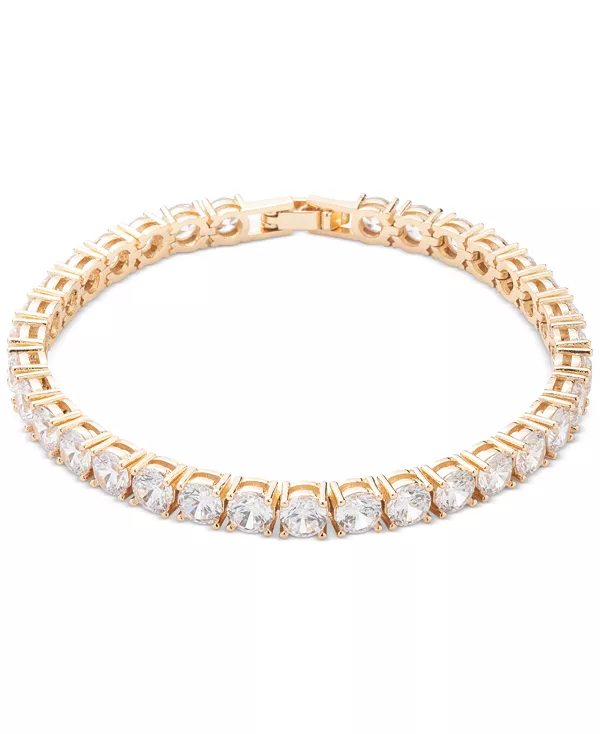 

Гибкий браслет в теннисном стиле с кубическим цирконием Marchesa, gold