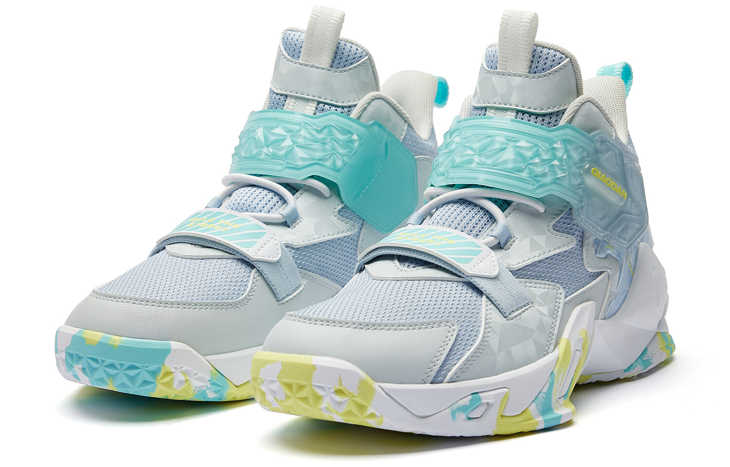 Детские баскетбольные кроссовки GS Mid-top серые Qiaodan, светло-серый — фото 3