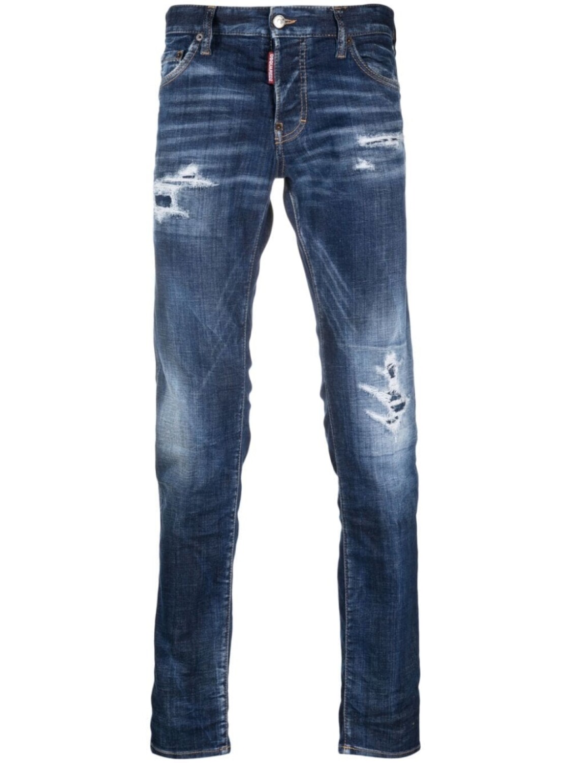 

Узкие джинсы с эффектом потертости Dsquared2, синий