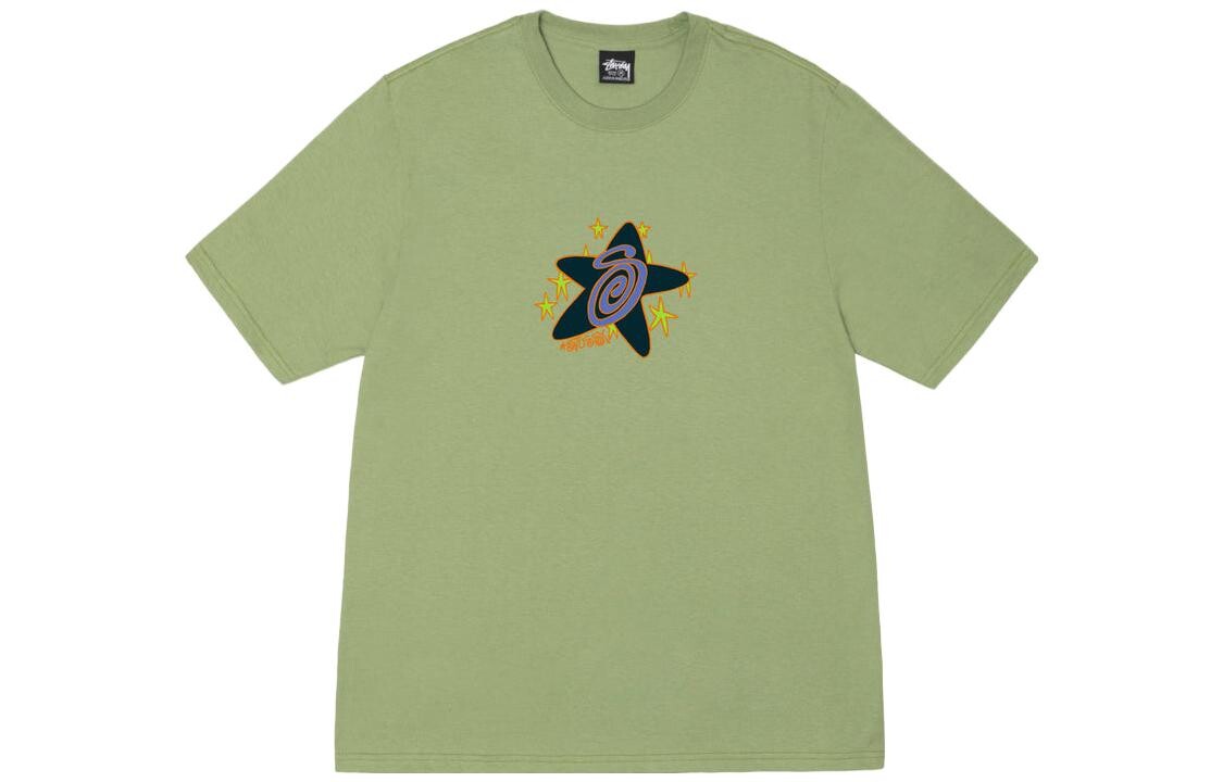 Футболка с короткими рукавами и круглым вырезом с принтом Galaxy Stussy, белый — фото 2