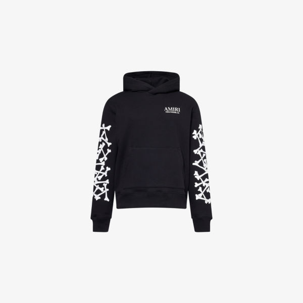 

Худи из хлопка с декоративными костями Bones stacked Amiri, черный