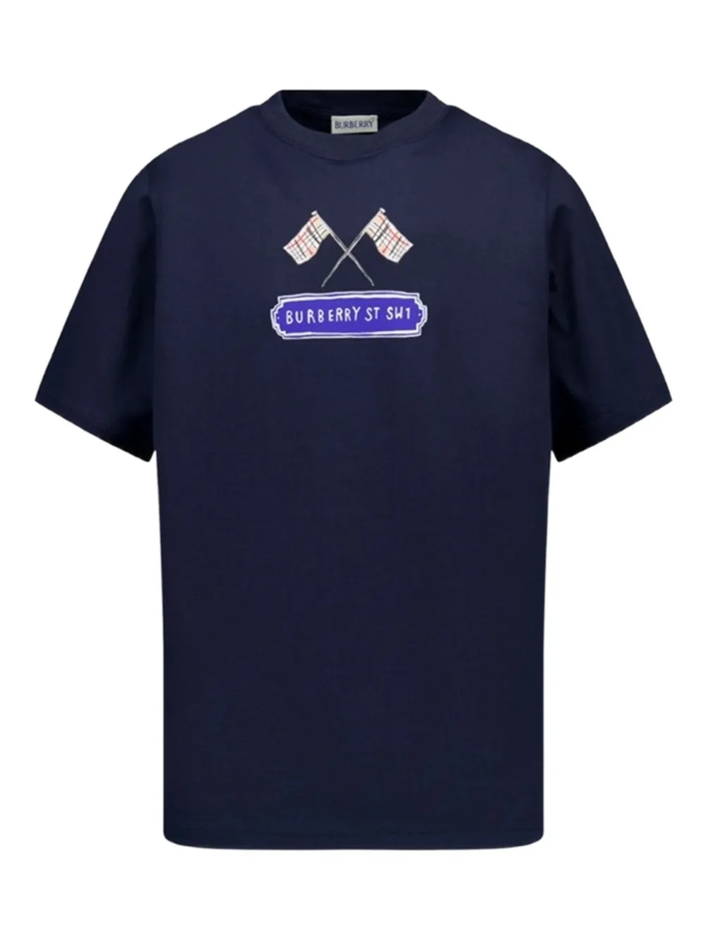 

Футболка с графическим изображением флага Burberry Kids, синий