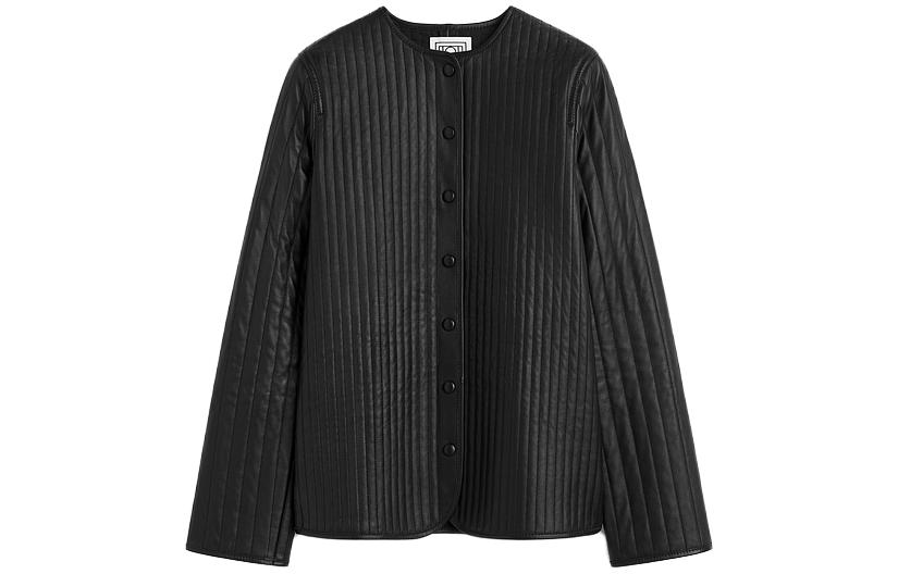 

Куртка из стёганой кожи TOTEME, черный
