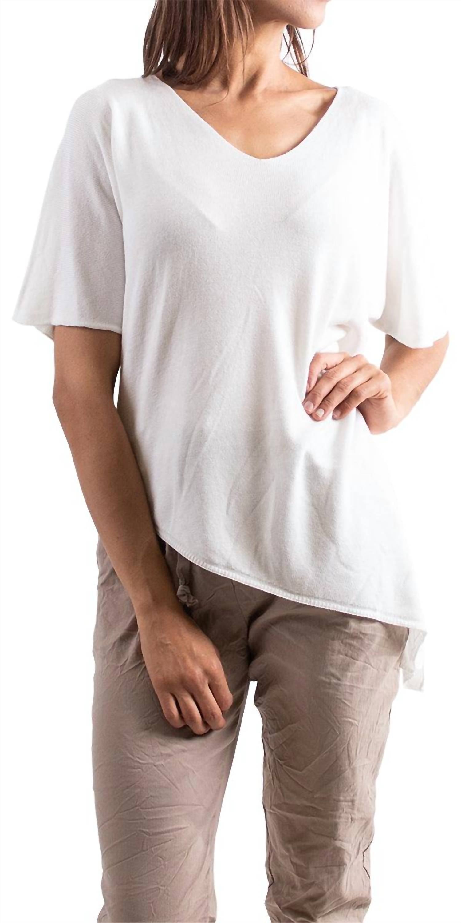 

Белый свитер «летучая мышь» с v-образным вырезом Venosa Gigi Moda, белый