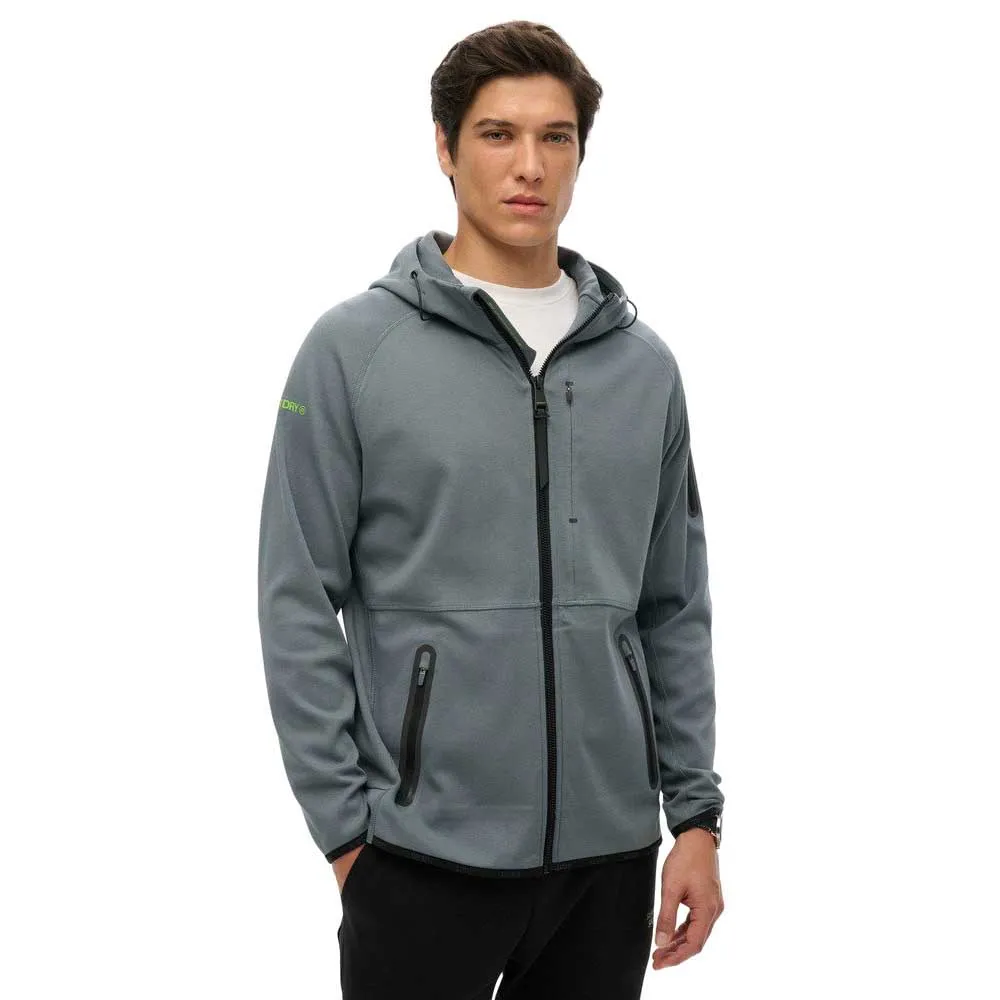 

Толстовка Superdry Tech Logo full zip, серый