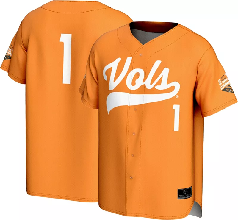 

Мужская бейсбольная майка Tennessee Volunteers Orange 2024 NCAA College World Series Champions, полная копия бейсбольной майки на пуговицах ProSphere