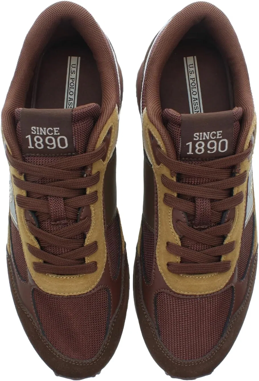 Мужские текстильные кроссовки US Polo Assn. CLEEF007MDMS1 U.S. Polo Assn., Dark Brown, Burgundy, Medium Yellow — фото 2