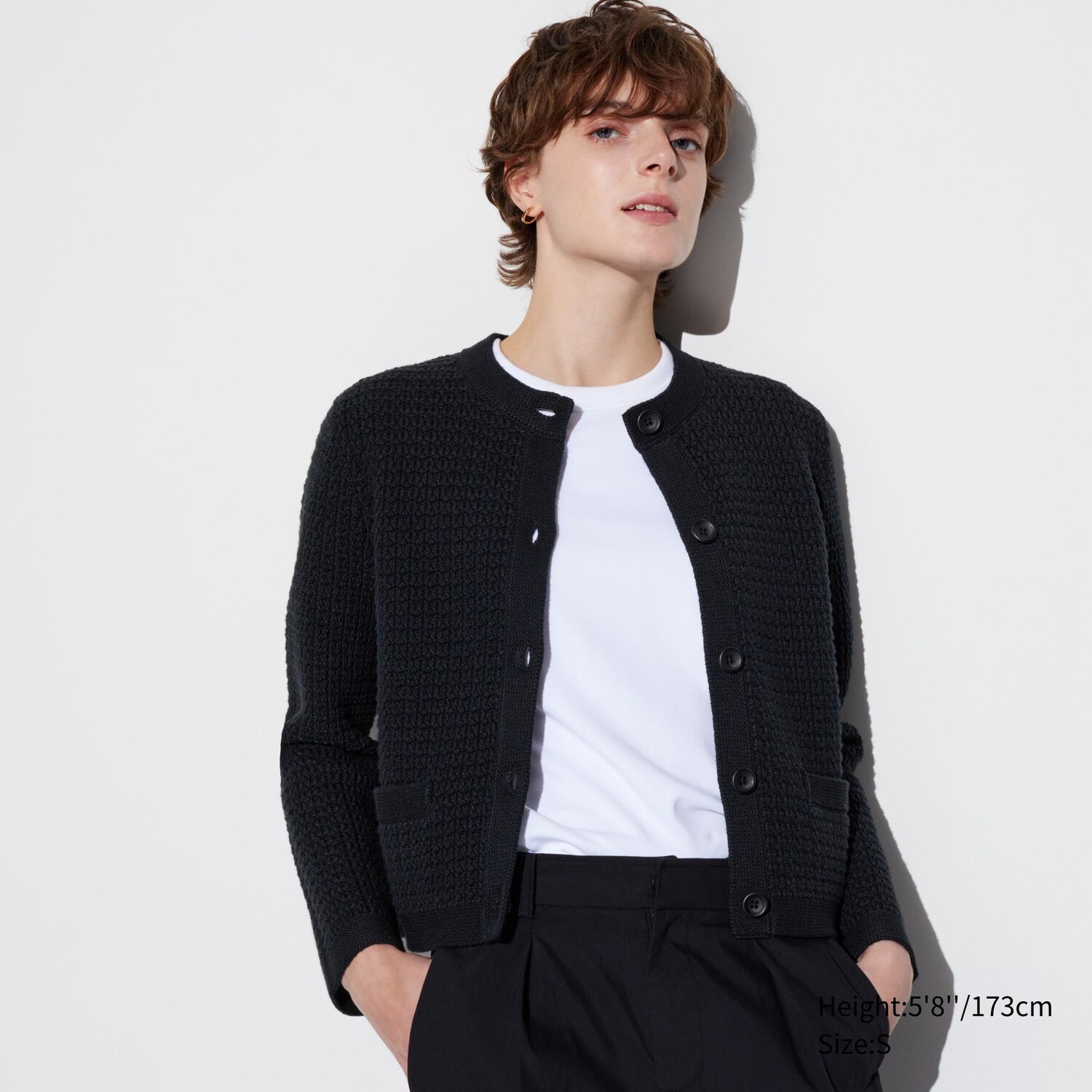 

Короткий жакет-кардиган UNIQLO, черный