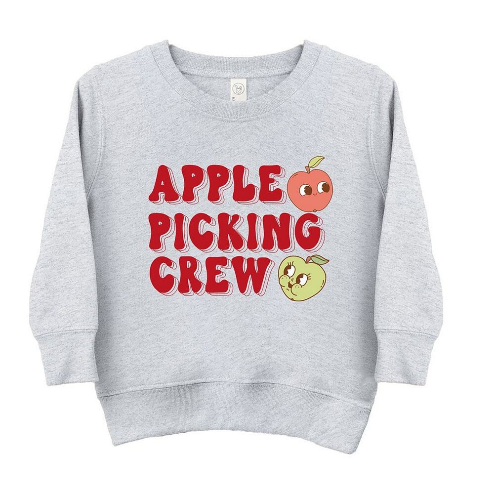 

Толстовка с рисунком для малышей с рисунком Apple Picking Crew The Juniper Shop, цвет Heather Grey