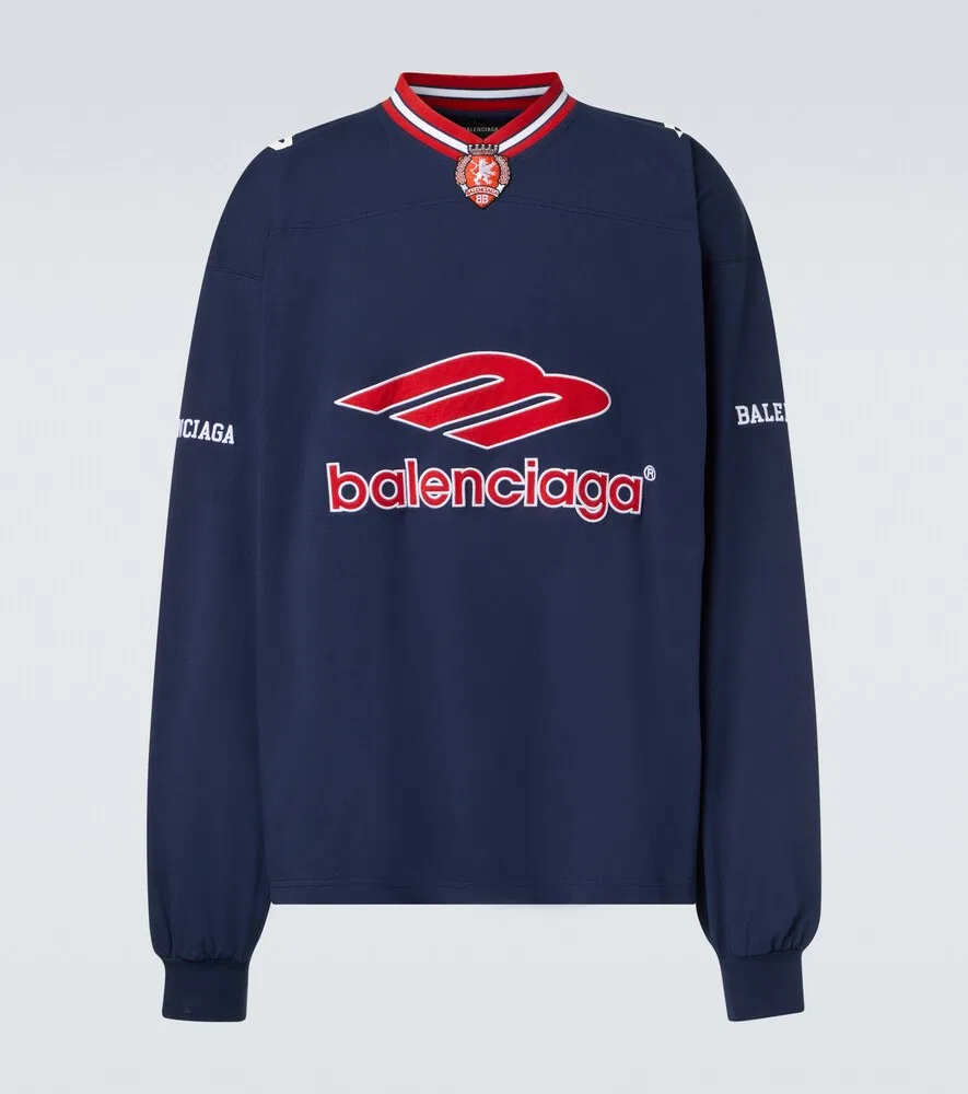 Футболка из хлопкового трикотажа 3B Sports Icon Balenciaga, синий