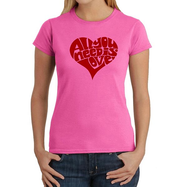 

Футболка с принтом All you need is love La Pop Art, Pink, Розовый, Футболка с принтом All you need is love La Pop Art, Pink