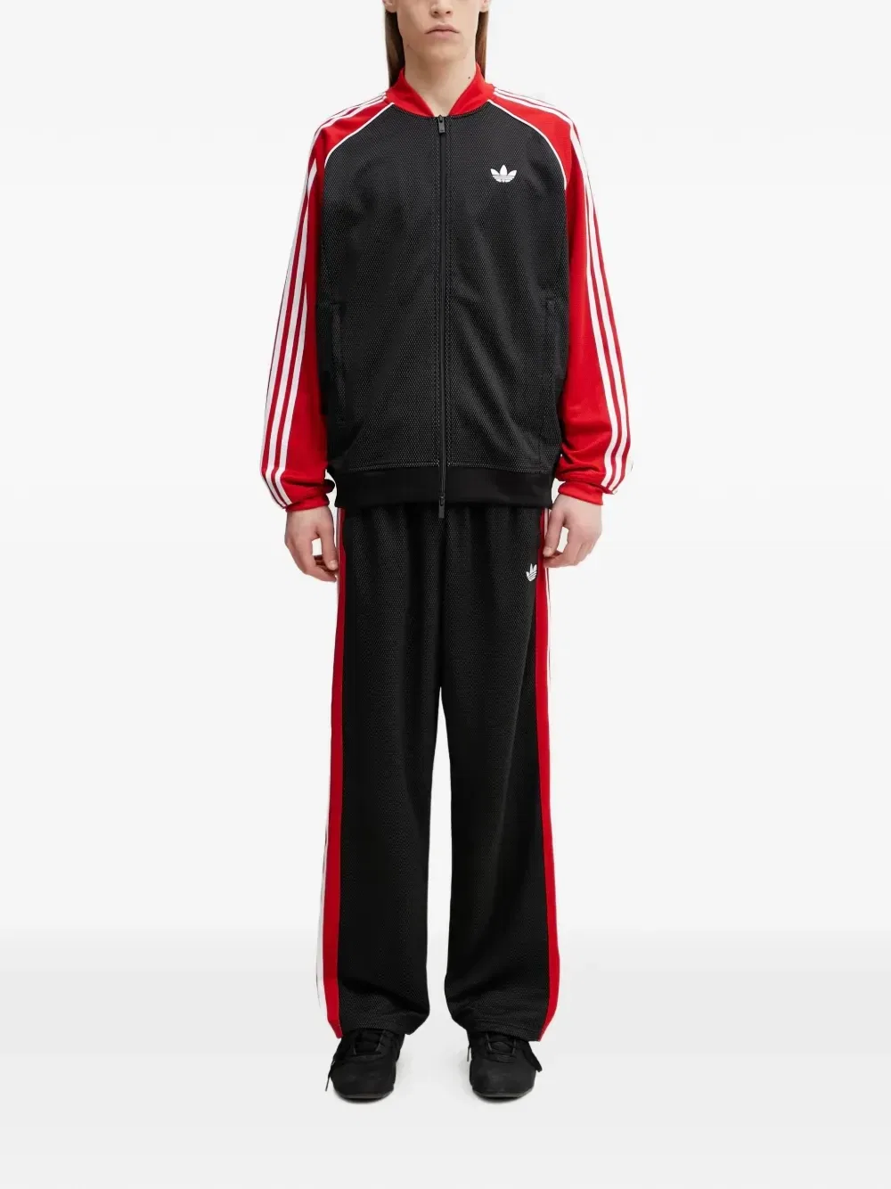 Толстовка SST на молнии с полосками и логотипом Adidas, черный — фото 2